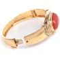 GIA Red Coral Diamond 18K Gold Statement Cuff Bracelet-Dover Jewelry