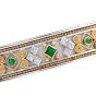 Estate Diamond Emerald 18K Gold Statement Cuff Bracelet-Dover Jewelry