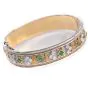 Estate Diamond Emerald 18K Gold Statement Cuff Bracelet-Dover Jewelry