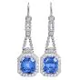 Estate Ceylon Sapphire 25.56cts Diamond 18K Dangle Earrings-Dover Jewelry