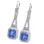 Estate Ceylon Sapphire 25.56cts Diamond 18K Dangle Earrings-Dover Jewelry