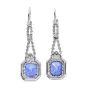 Estate Ceylon Sapphire 25.56cts Diamond 18K Dangle Earrings-Dover Jewelry