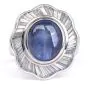 AGL Ceylon Sapphire 13.90cts Diamond Platinum Cocktail Ring