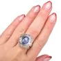 AGL Ceylon Sapphire 13.90cts Diamond Platinum Cocktail Ring