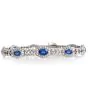 Walser Wald Vintage Deco Diamond Sapphire Platinum Bracelet 
