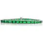 Vintage  Minor oil Emerald Platinum Engraved Line Bracelet 
