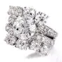 Vintage GIA Old Euro Diamond 6.40cts Platinum Eternity Cocktail Ring