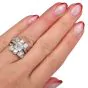 Vintage GIA Old Euro Diamond 6.40cts Platinum Eternity Cocktail Ring