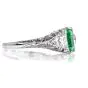 Vintage GIA No Oil Colombian Emerald Diamond Platinum Engagement Ring|Dover Jewelry|