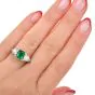 Vintage GIA No Oil Colombian Emerald Diamond Platinum Engagement Ring|Dover Jewelry|
