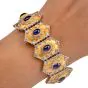 Buccellati 1980s  Gold Diamond Sapphire Hexagon Bracelet