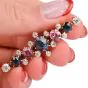 Antique Tiffany & Co. 1900s Pink Blue Spinel Old Mine Diamond 18K Pin 