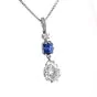 Vintage  Tiffany & Co. Kashmir Sapphire  Diamond Platinum Dangle Pendant 
