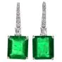 Magnificent 27.75 Carat Emerald Diamond 18k Gold Drop Earrings