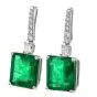Magnificent 27.75 Carat Emerald Diamond 18k Gold Drop Earrings