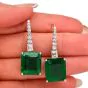 Magnificent 27.75 Carat Emerald Diamond 18k Gold Drop Earrings