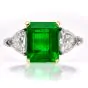 BVLGARI 4.86 carats GRS Emerald Diamond Platinum Engagement Ring |DoverJewelry|