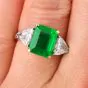 BVLGARI 4.86 carats GRS Emerald Diamond Platinum Engagement Ring |DoverJewelry|