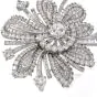 Vintage 24.70cts  Diamond Platinum Floral Flair Brooch Pin  -Dover Jewelry