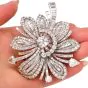 Vintage 24.70cts  Diamond Platinum Floral Flair Brooch Pin  -Dover Jewelry