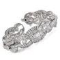 Vintage 17.75cts Emerald-Round Diamond Platinum Luxurious Bracelet
