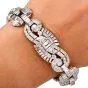 Vintage 17.75cts Emerald-Round Diamond Platinum Luxurious Bracelet