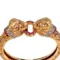 Lalaounis Vintage Greek Revival Ruby Lion Head Gold Bangle Bracelet|Dover Jewelry|