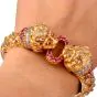 Lalaounis Vintage Greek Revival Ruby Lion Head Gold Bangle Bracelet|Dover Jewelry|