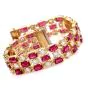 Estate AGL Minor Heat Burma Ruby 36.00cts Diamond 18K Gold  Bracelet l Dover Jewelry