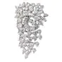Estate 20.30 Carat Diamond Cluster Platinum Brooch Pin