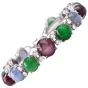 Vintage GIA Certified Sapphire Ruby Emerald Diamond Platinum Bracelet 42.65 Gr