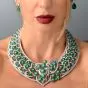 Impressive Vintage 142.50cttw Emerald Diamond 18K Gold Necklace |Dover Jewelry|