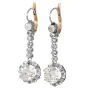 3.11ct Diamond Platinum 18K Rose Gold Dangle Drop Earrings