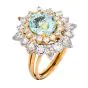  GIA Paraiba Tourmaline Diamond Platinum 18K Halo Cocktail Ring