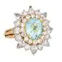  GIA Paraiba Tourmaline Diamond Platinum 18K Halo Cocktail Ring