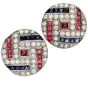 Vintage Retro Diamond Sapphire Ruby Platinum Round Clip Back Earrings 