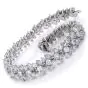 20.11ct Diamond Platinum Cluster Floral Link Bracelet