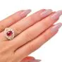 Estate Fancy Diamond 6.18cts Ruby 18K Gold Cabochon Cocktail Ring |Dover Jewelry|