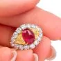 Estate Fancy Diamond 6.18cts Ruby 18K Gold Cabochon Cocktail Ring |Dover Jewelry|