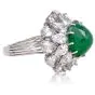 Certified Emerald 21.8cts Diamond Platinum Sugarloaf Floral Cocktail Ring|Dover Jewelry|