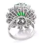 Certified Emerald 21.8cts Diamond Platinum Sugarloaf Floral Cocktail Ring|Dover Jewelry|