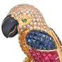 Estate Pave Diamond 16.10cts Multigem 18K Gold Parrot Brooch pin |Dover Jewelry|