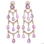 GIA No Heat Pink Sapphire 17cts Diamond 18K Gold Chandelier Earrings|Dover Jewelry|