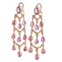 GIA No Heat Pink Sapphire 17cts Diamond 18K Gold Chandelier Earrings|Dover Jewelry|
