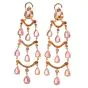 GIA No Heat Pink Sapphire 17cts Diamond 18K Gold Chandelier Earrings|Dover Jewelry|