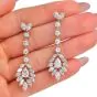 Glamorous 8.10cts Diamond 18K Gold Bridal Dangle Drop Earrings|Dover Jewelry|