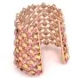 Estate Designer Paolo Costagli Sapphire Diamond 18K Pink Gold Statement Cuff Bracelet|Dover Jewelry|