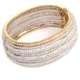 Estate Collectible 31.00ctw Diamond 18K Gold Wide Statement Bangle Bracelet|Dover Jewelry|