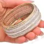 Estate Collectible 31.00ctw Diamond 18K Gold Wide Statement Bangle Bracelet|Dover Jewelry|