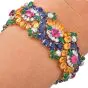 Sapphire 71.75 cts Diamond 18K Gold  Platinum Floral Cluster Statement Bracelet|Dover Jewelry|